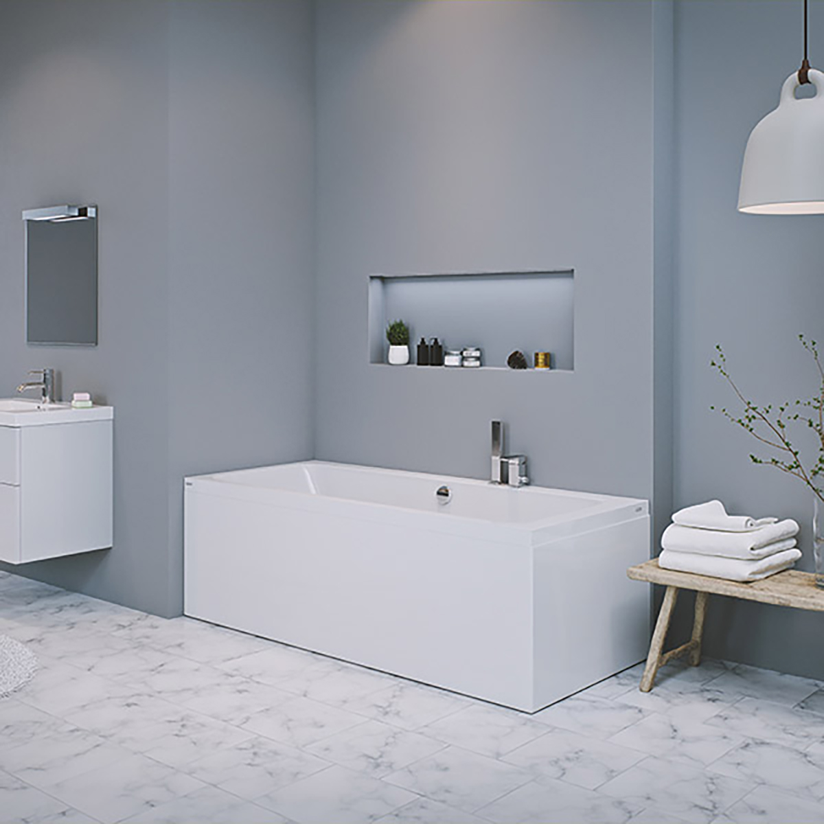 Badkar Strømberg Quantum Enkel Rygglutning