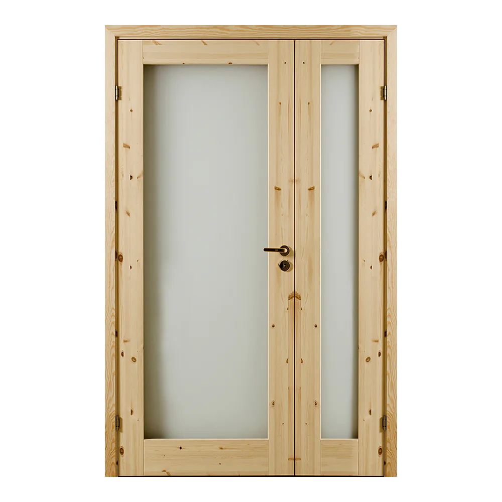 Pardörr GK Door Rakel Lika Delar Obehandlad Furu