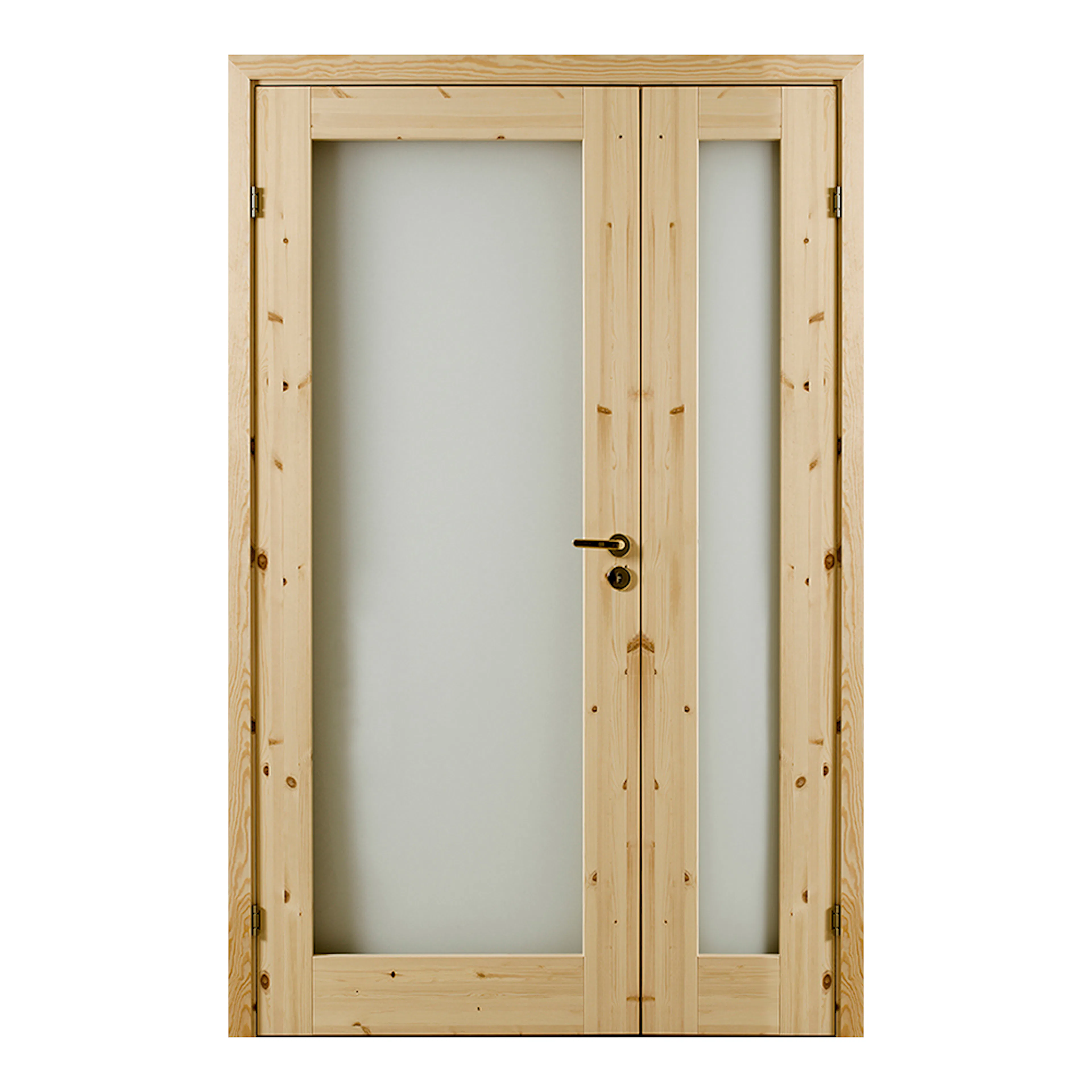 Pardörr GK Door Rakel Lika Delar Obehandlad Furu
