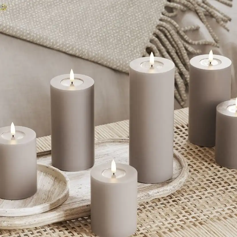 LED-Blockljus DeluxeHomeart 7,5x12,5 cm