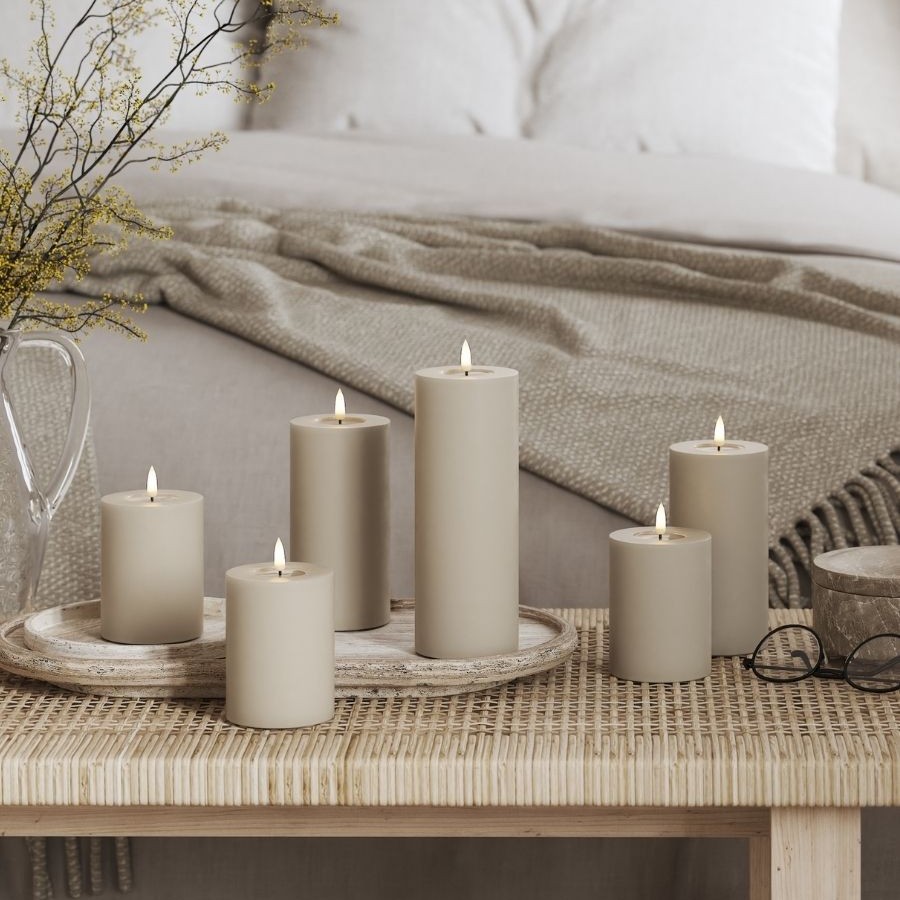 LED-Blockljus DeluxeHomeart 7,5x12,5 cm