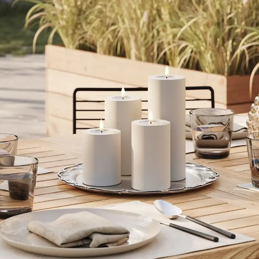 LED-Blockljus DeluxeHomeart Utomhus 7,5x10 cm