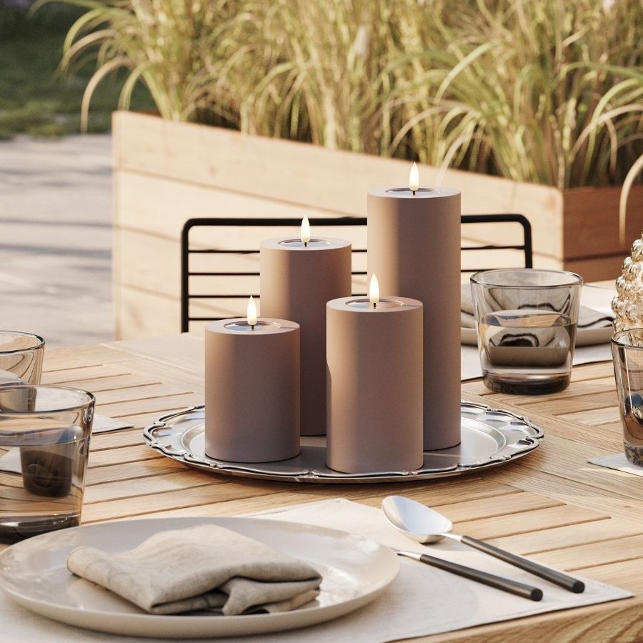 LED-Blockljus DeluxeHomeart Utomhus 7,5x10 cm