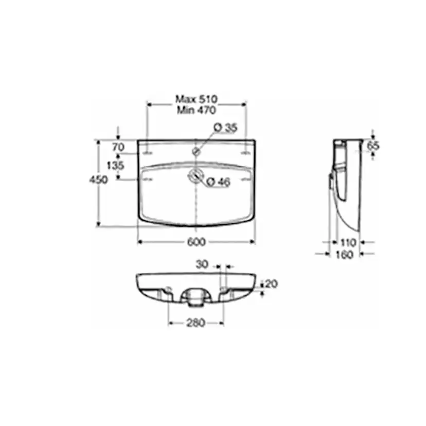 Tvättställ Ifö Spira 450 mm Infälld
