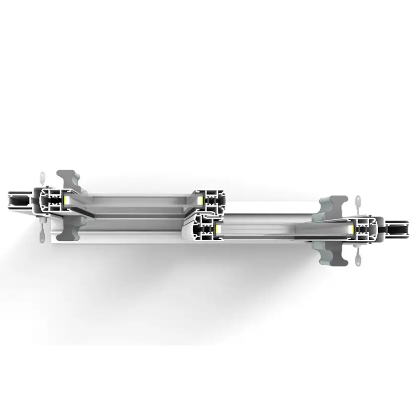 Skjutfönster Landskap med Panelvägg Robust Året Runt