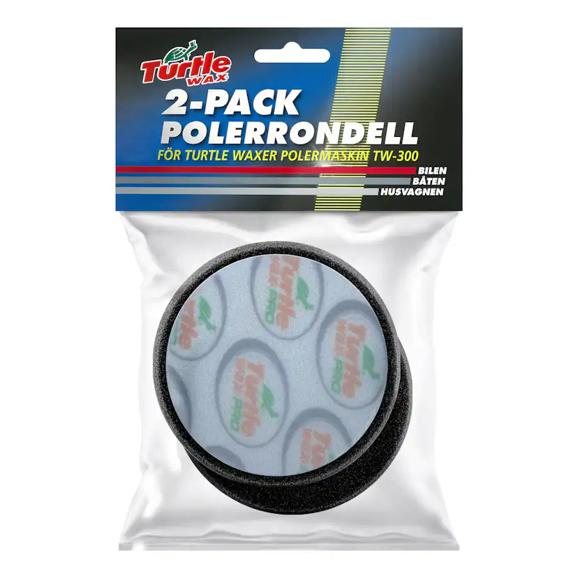 Polerrondell Turtle Wax Svart 100mm 2-pack