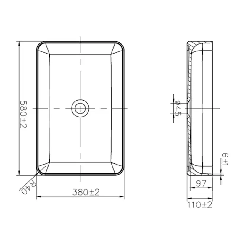 Tvättställ Scandtap Solid S2