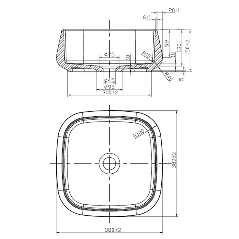 Tvättställ Scandtap Solid S3