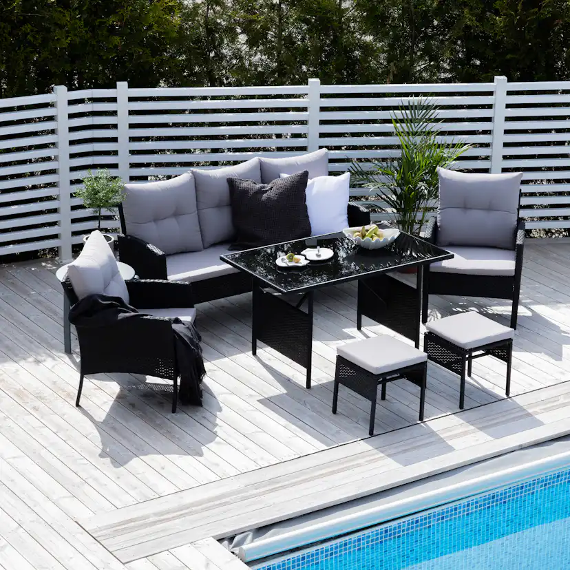 Soffgrupp Venture Home Kalle Svart/Grå Utomhus