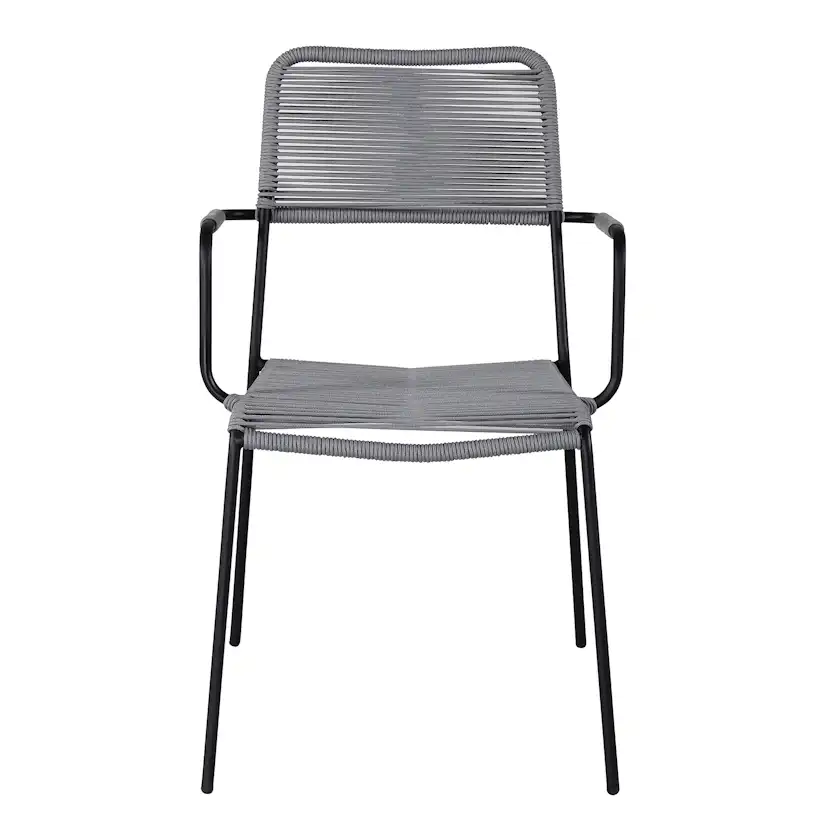 Trädgårdsstol Venture Home Leon Aluminumstol för Utomhusbruk Svart/Grå