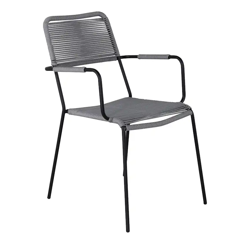 Trädgårdsstol Venture Home Leon Aluminumstol för Utomhusbruk Svart/Grå