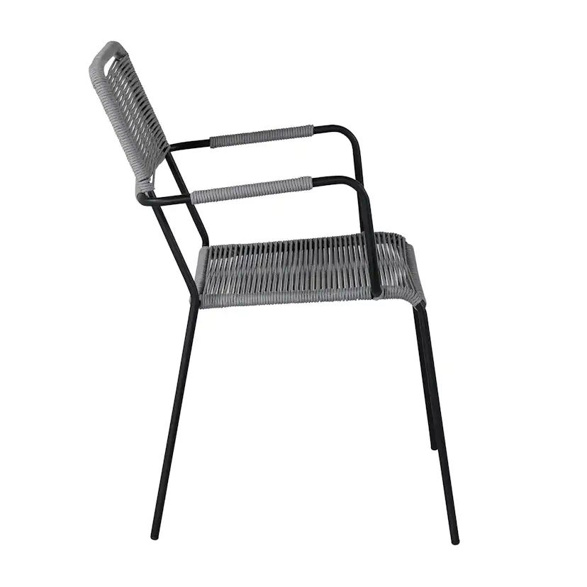 Trädgårdsstol Venture Home Leon Aluminumstol för Utomhusbruk Svart/Grå