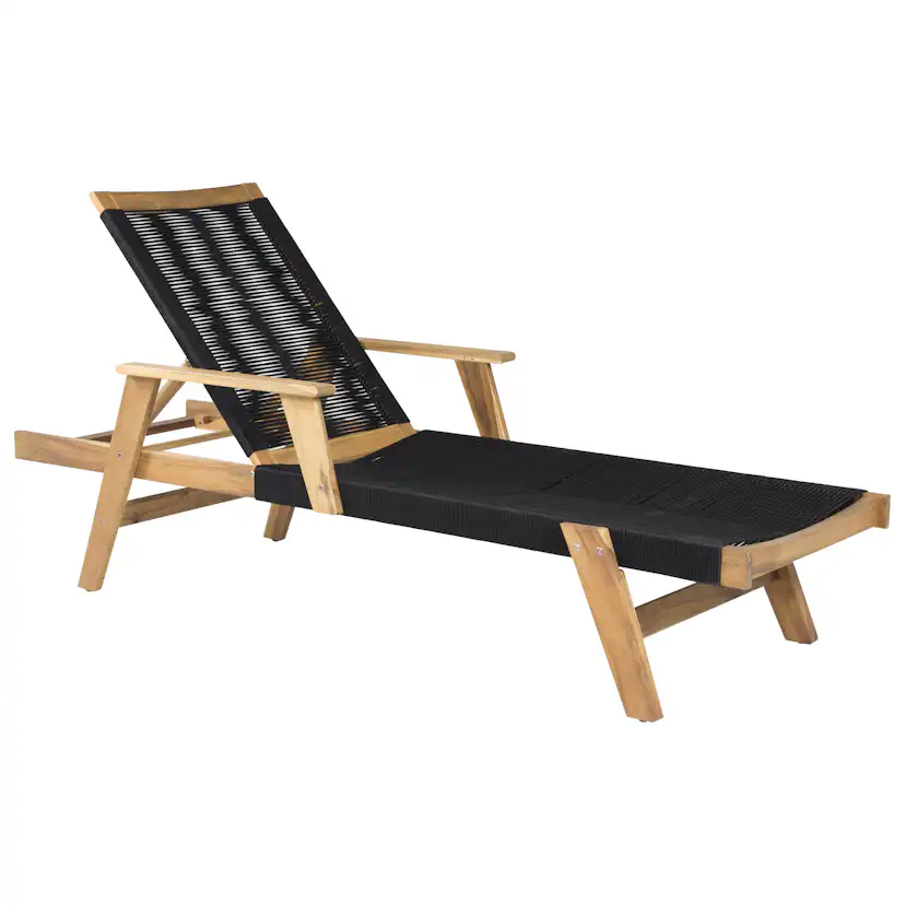 Solsäng Venture Home Little John Justerbart Ryggstöd, Svart/Akacia