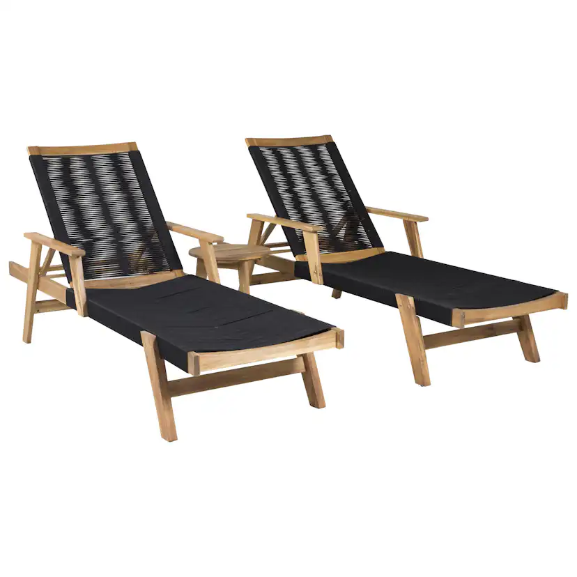 Solsäng Venture Home Little John Justerbart Ryggstöd, Svart/Akacia