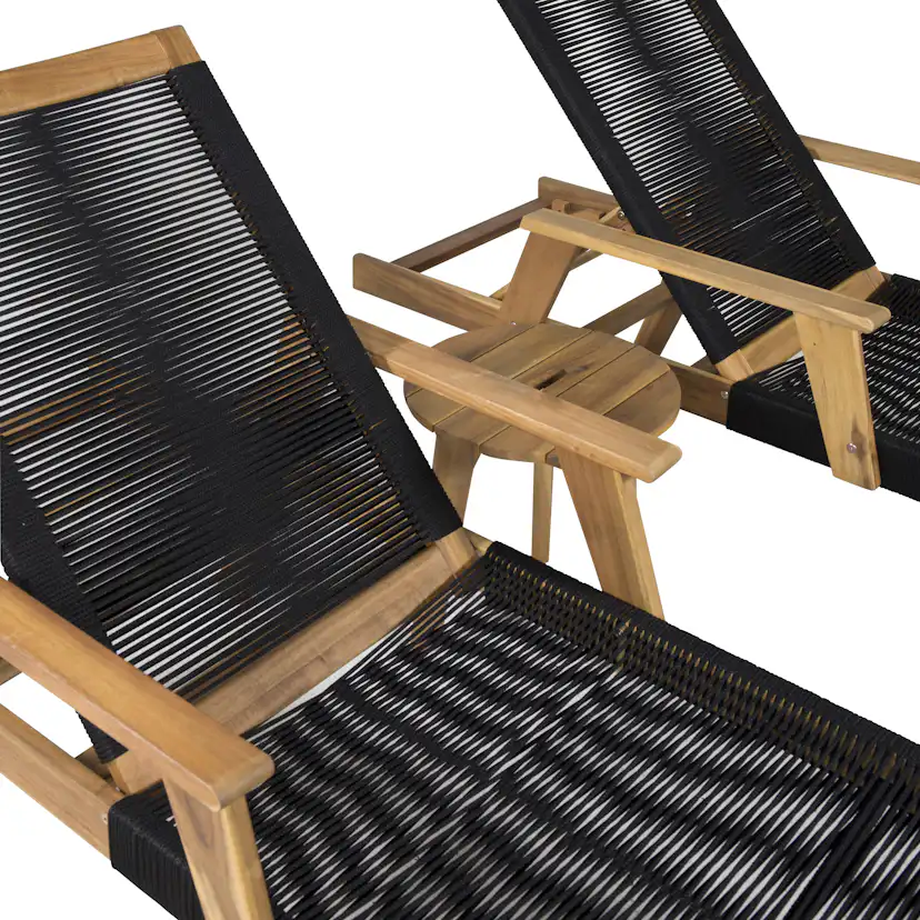 Solsäng Venture Home Little John Justerbart Ryggstöd, Svart/Akacia