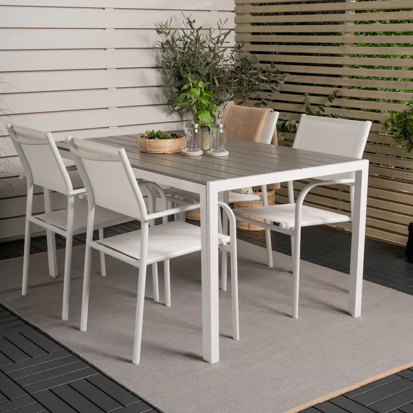 Matgrupp Utomhus Venture Home Bront 150 med 4 Siri Trädgårdsstolar