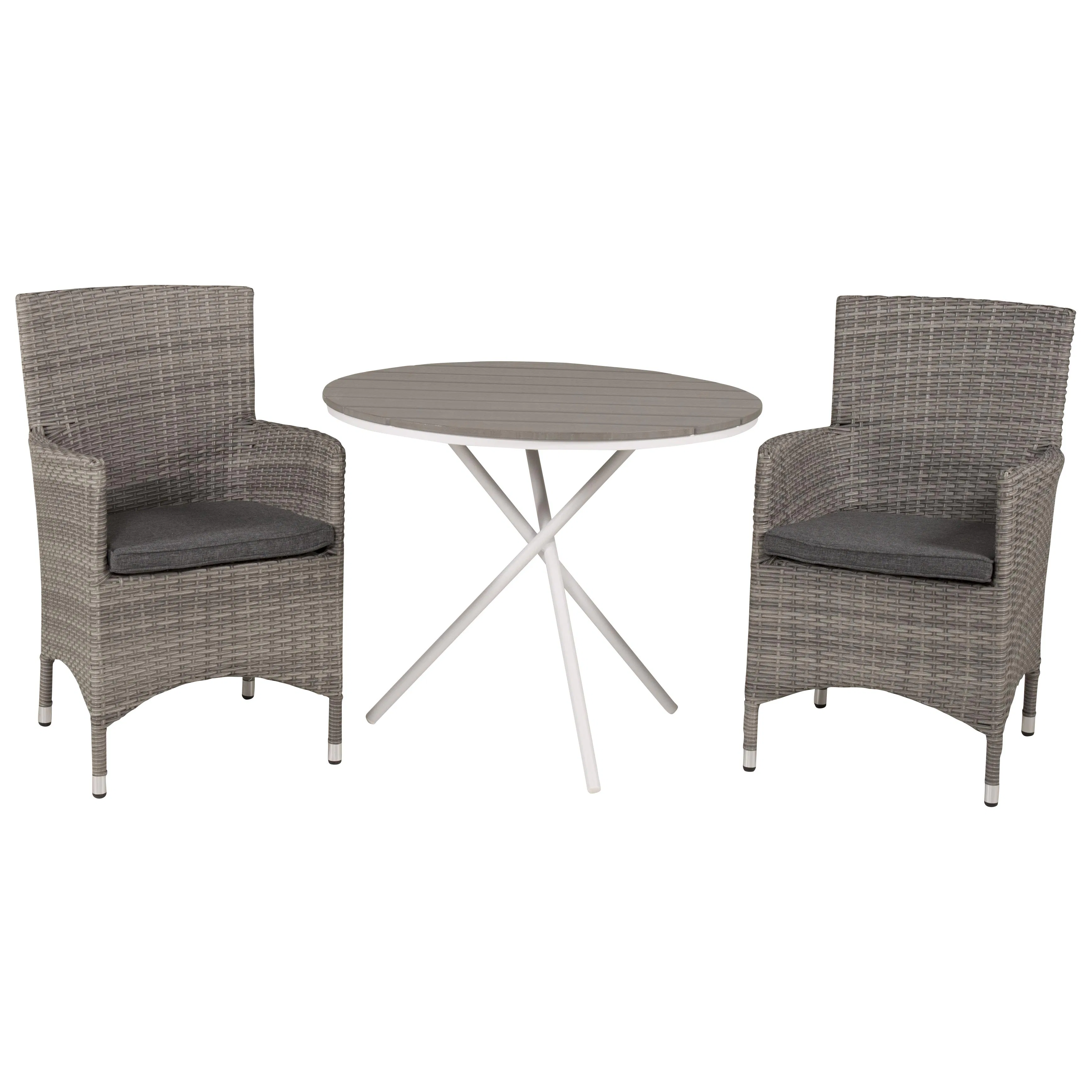 Cafégrupp Venture Home Parma med 2 Malin Trädgårdsstolar Utomhus