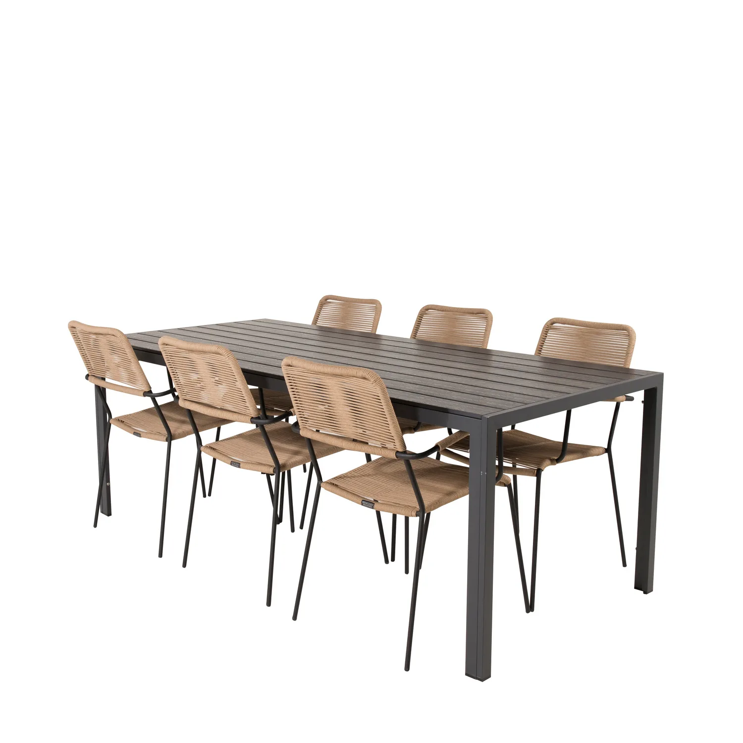 Matgrupp Utomhus Venture Home Bront 205/90 med 6 Leon KarmTrädgårdsstolar