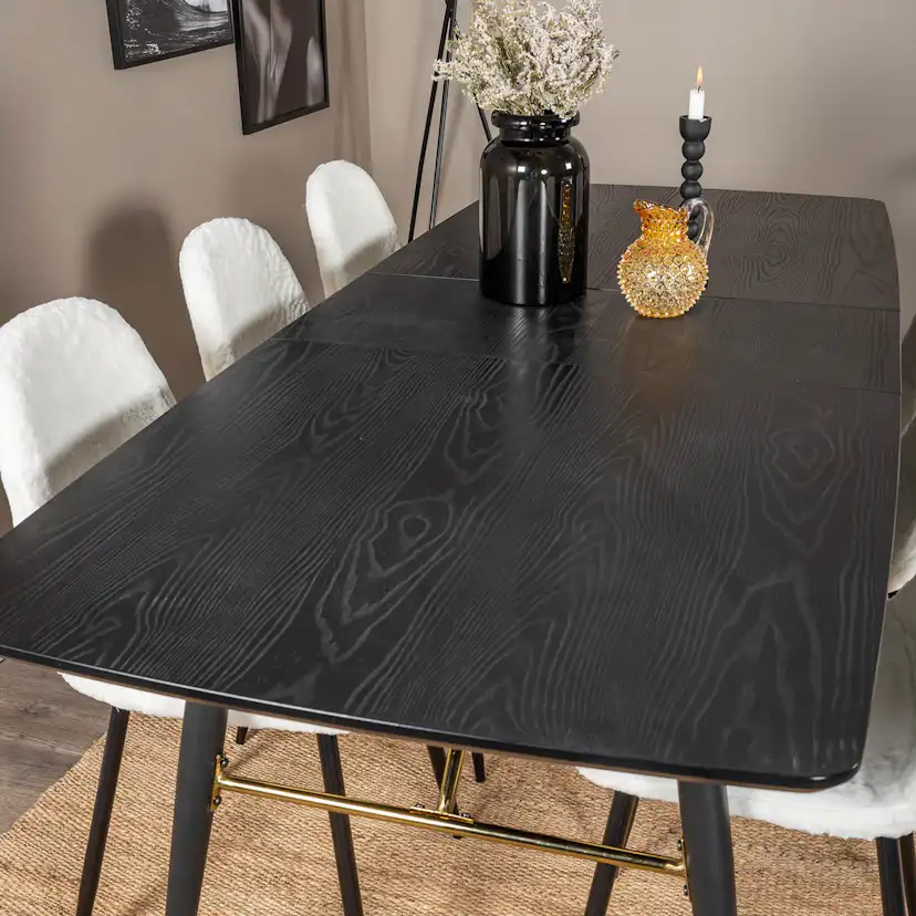 Matgrupp Venture Home Guld med 6 Pooya Stolar Polyestertyg