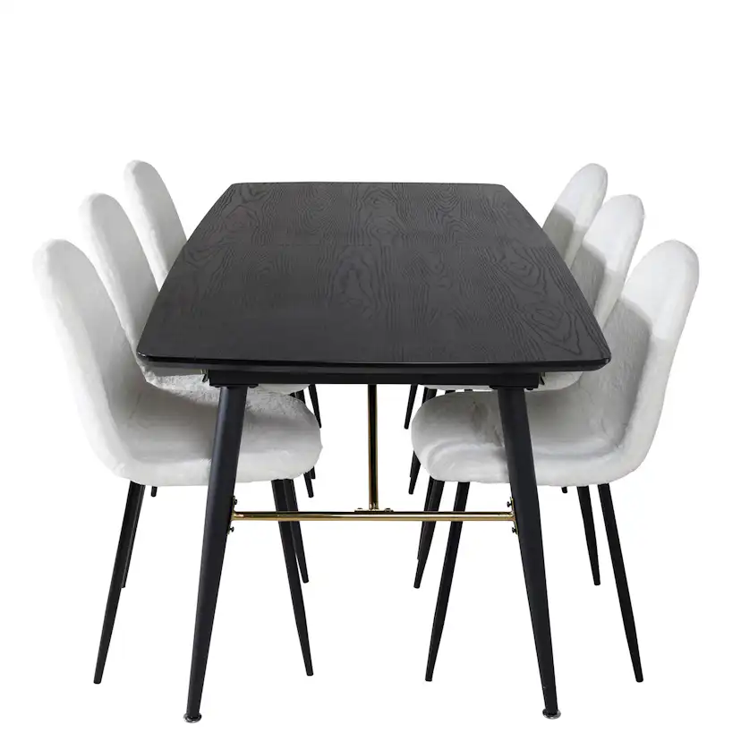 Matgrupp Venture Home Guld med 6 Pooya Stolar Polyestertyg