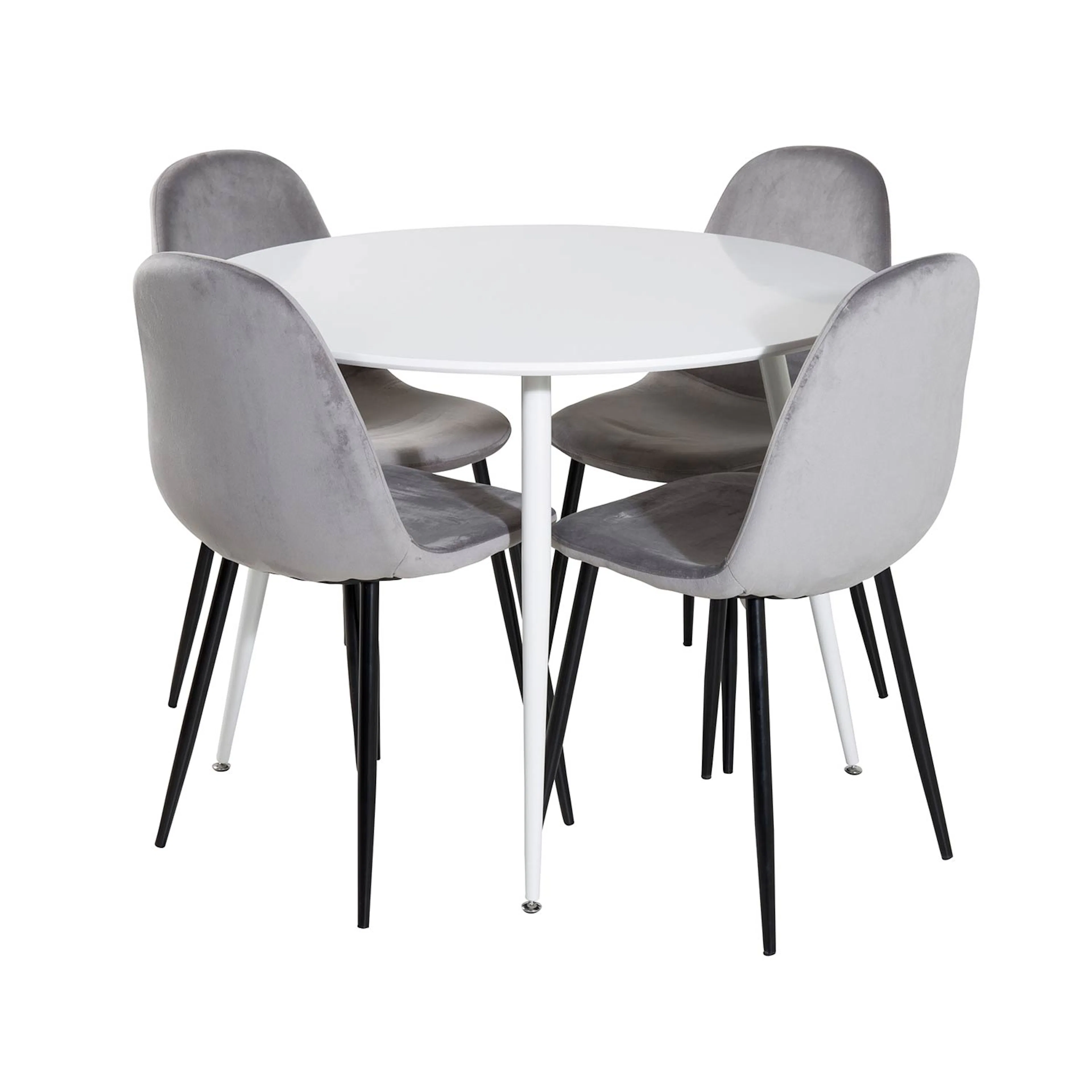 Matgrupp Venture Home Plake med 4 Pobbie Stolar Sammet Runt