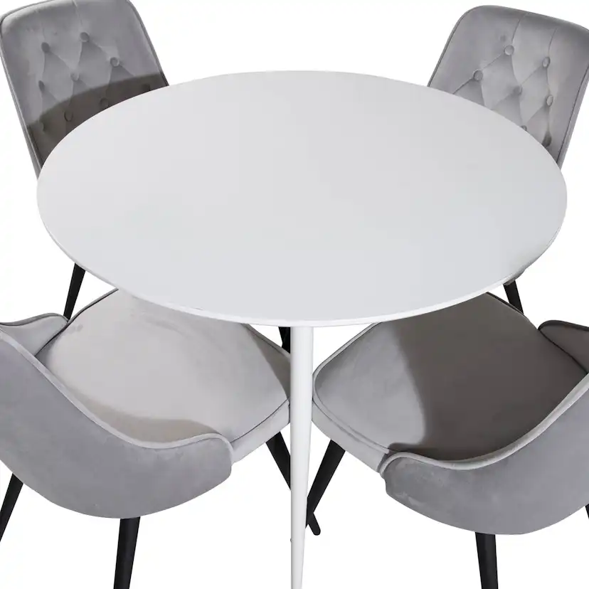 Matgrupp Venture Home Plake med 4 Vera Stolar Sammet Runt