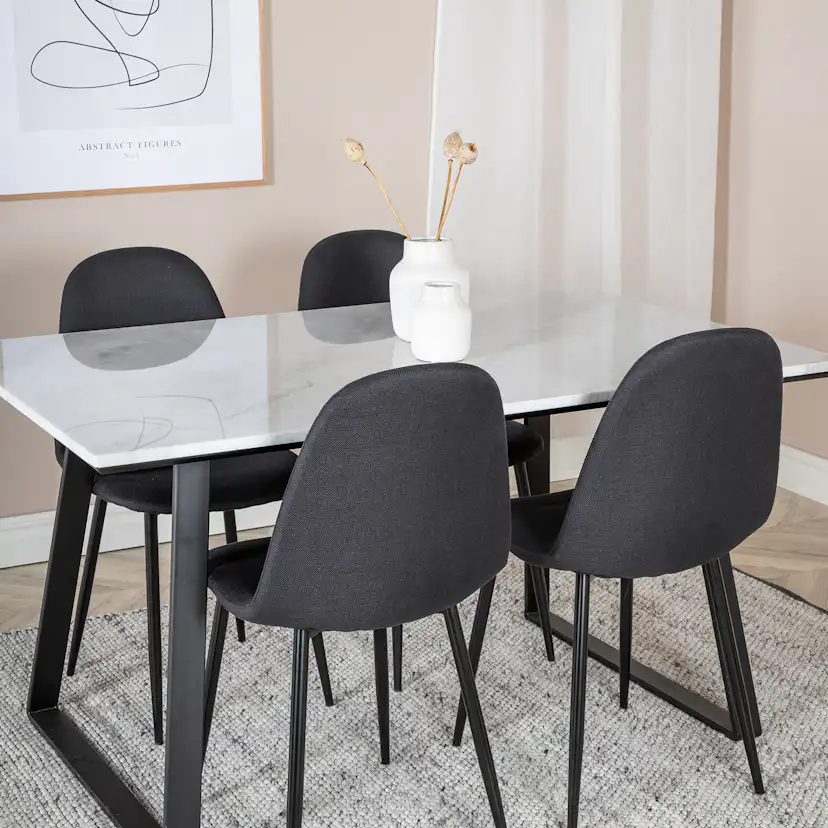 Matgrupp Venture Home Estelle 140 med 4 Pobbie Stolar PolyEstelletyg