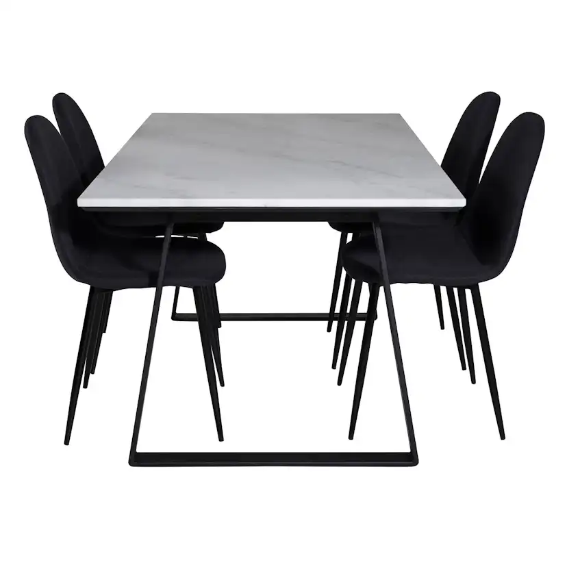 Matgrupp Venture Home Estelle 140 med 4 Pobbie Stolar PolyEstelletyg