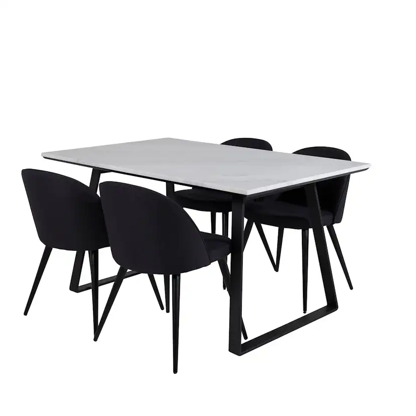 Matgrupp Venture Home Estelle 140 med 4 Valentina Stolar PolyEstelletyg