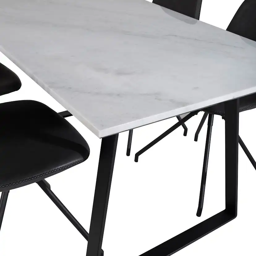 Matgrupp Venture Home Estelle 140 med 4 Pobbie Snurrfunktion Stolar Konstläder