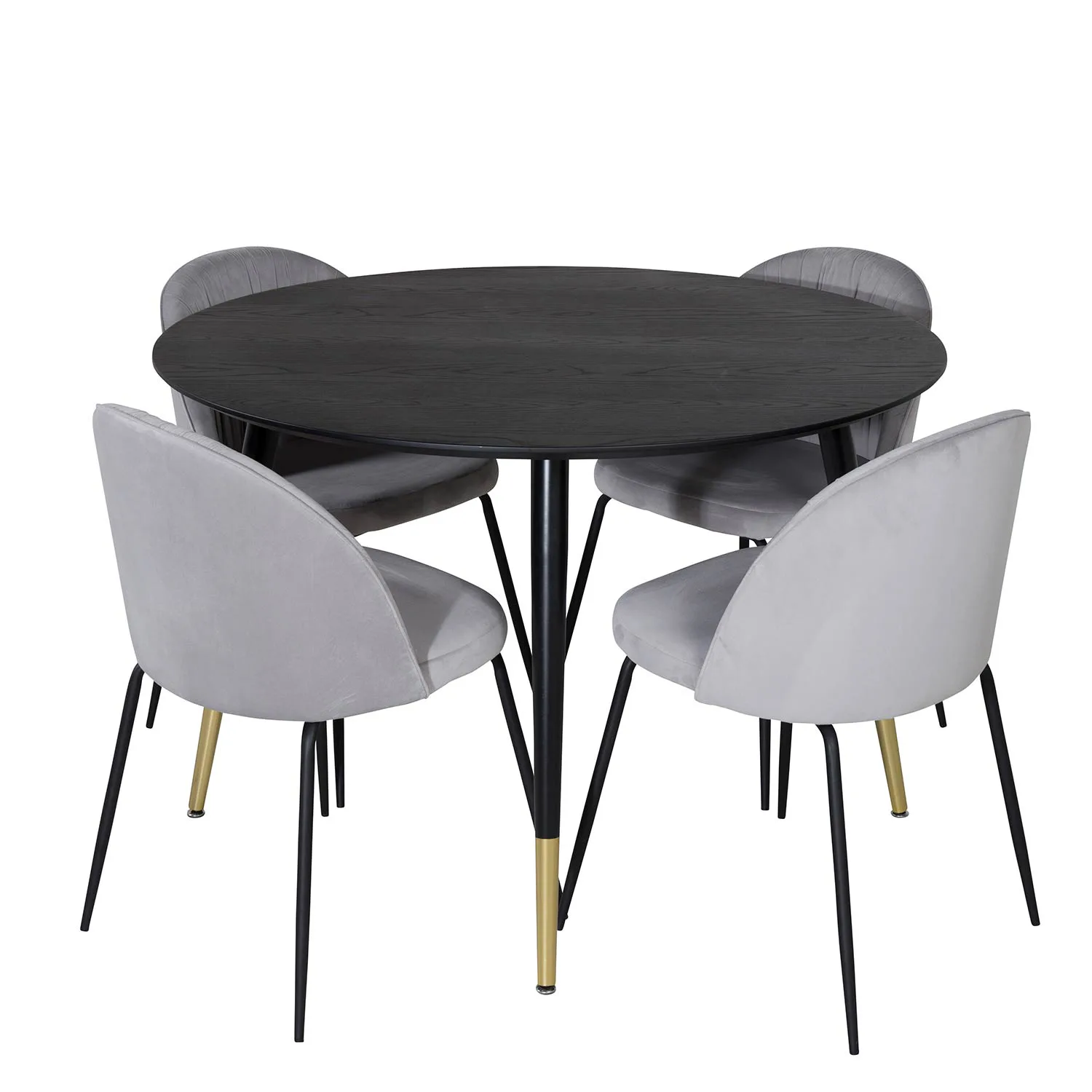 Matgrupp Venture Home Dipp Ø115 cm med 4 Wrinkles Stolar