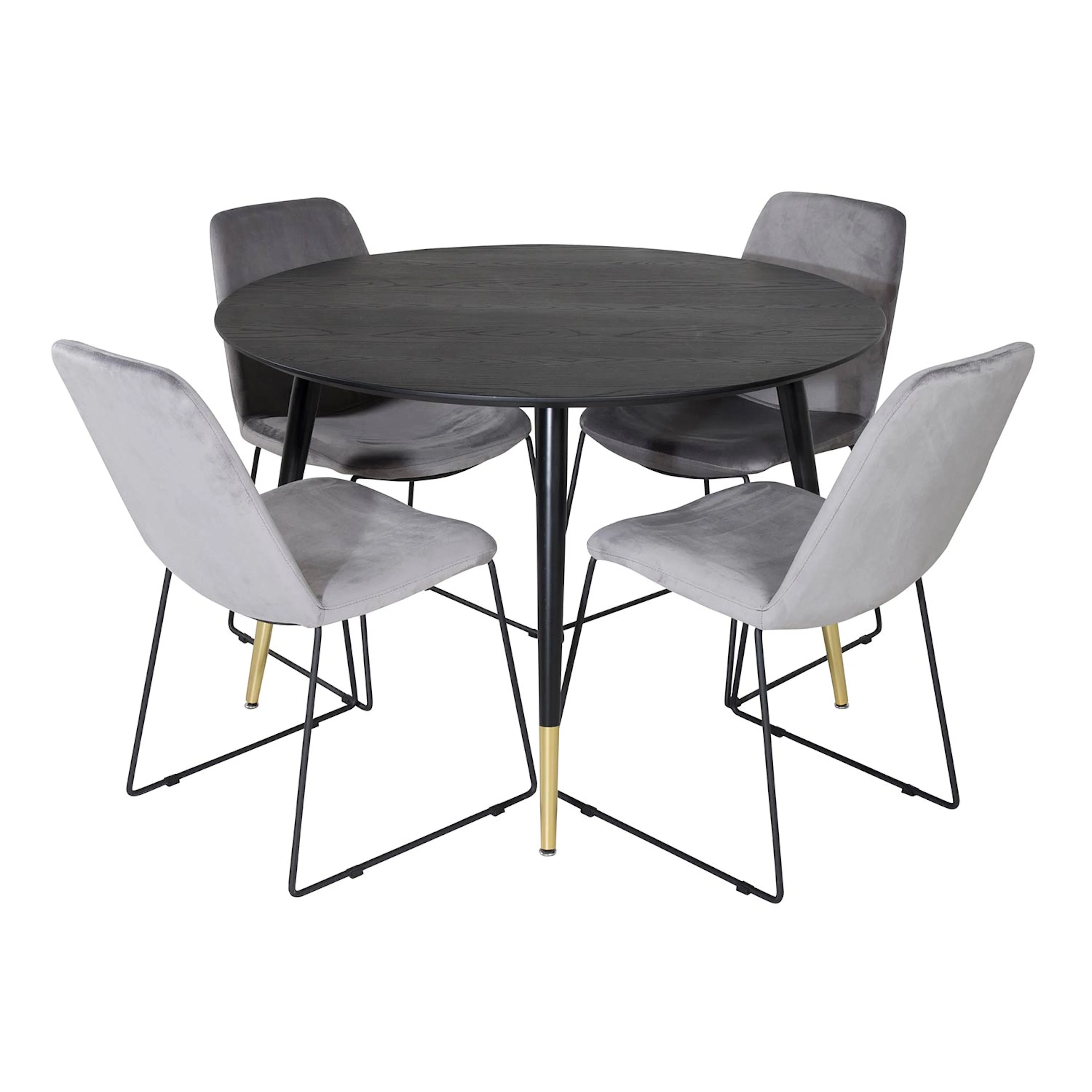 Matgrupp Venture Home Dipp Ø115 cm med 4 Muce Stolar