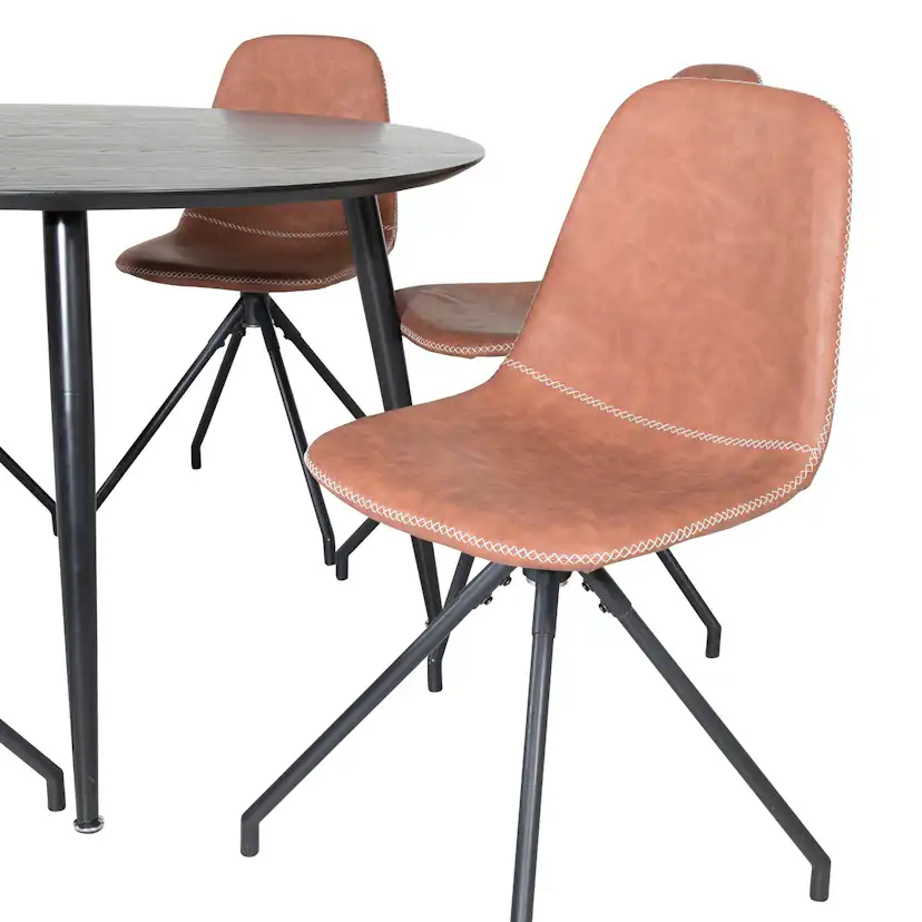 Matgrupp Venture Home Dipp Ø115 cm med 6 Polar Snurr Stolar