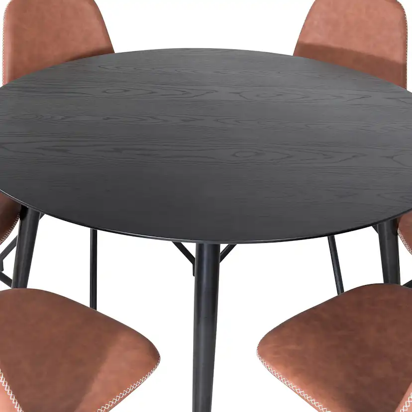 Matgrupp Venture Home Dipp Ø115 cm med 6 Polar Snurr Stolar