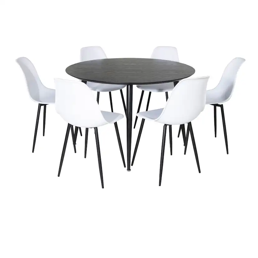 Matgrupp Venture Home Dipp Ø115 cm med 6 Polar Plast Stolar