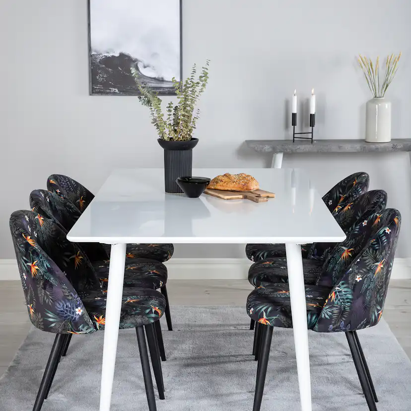 Matgrupp Venture Home Pobbie med 6 Valentina Stolar Polyestertyg