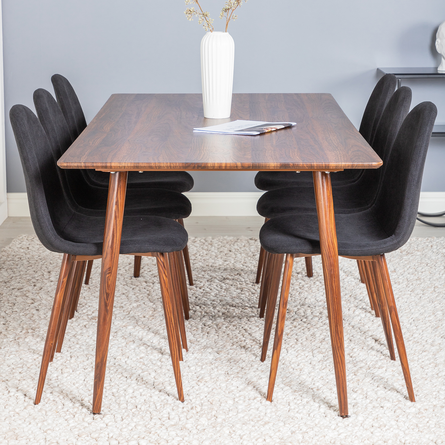 Matgrupp Venture Home Pobbie 180 med 6 Stolar Polyestertyg