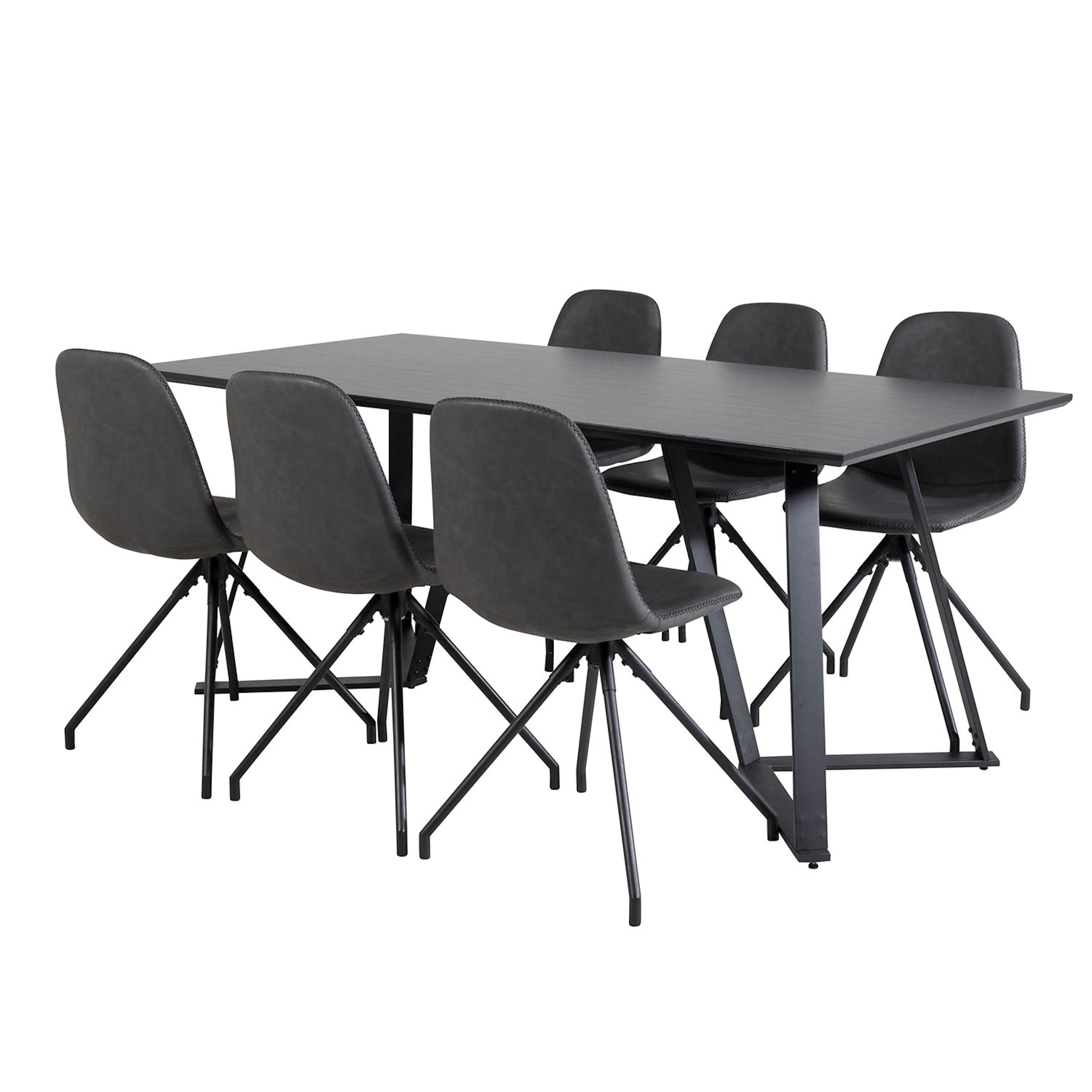 Matgrupp Venture Home Madde med 6 Pobbie Stolar Konstläder