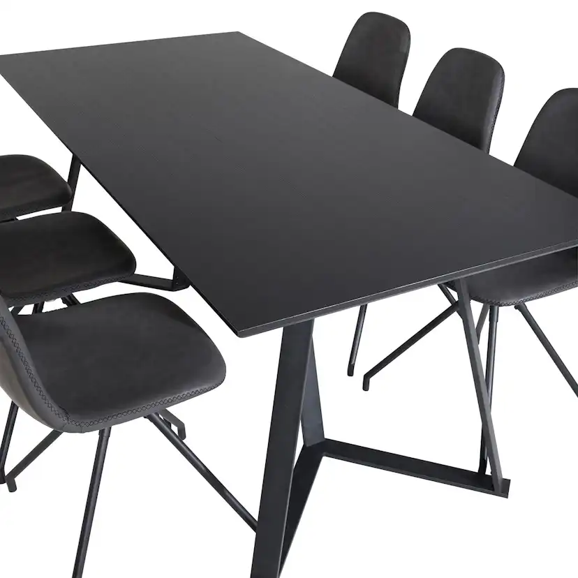 Matgrupp Venture Home Madde med 6 Pobbie Stolar Konstläder