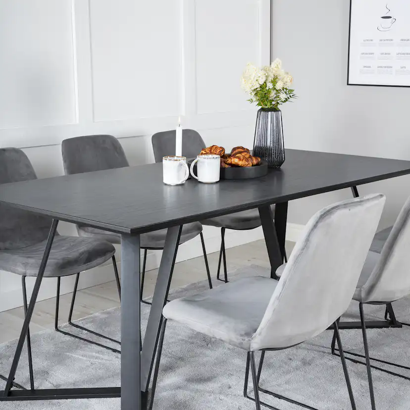 Matgrupp Venture Home Madde med 6 Muscot Stolar Sammet