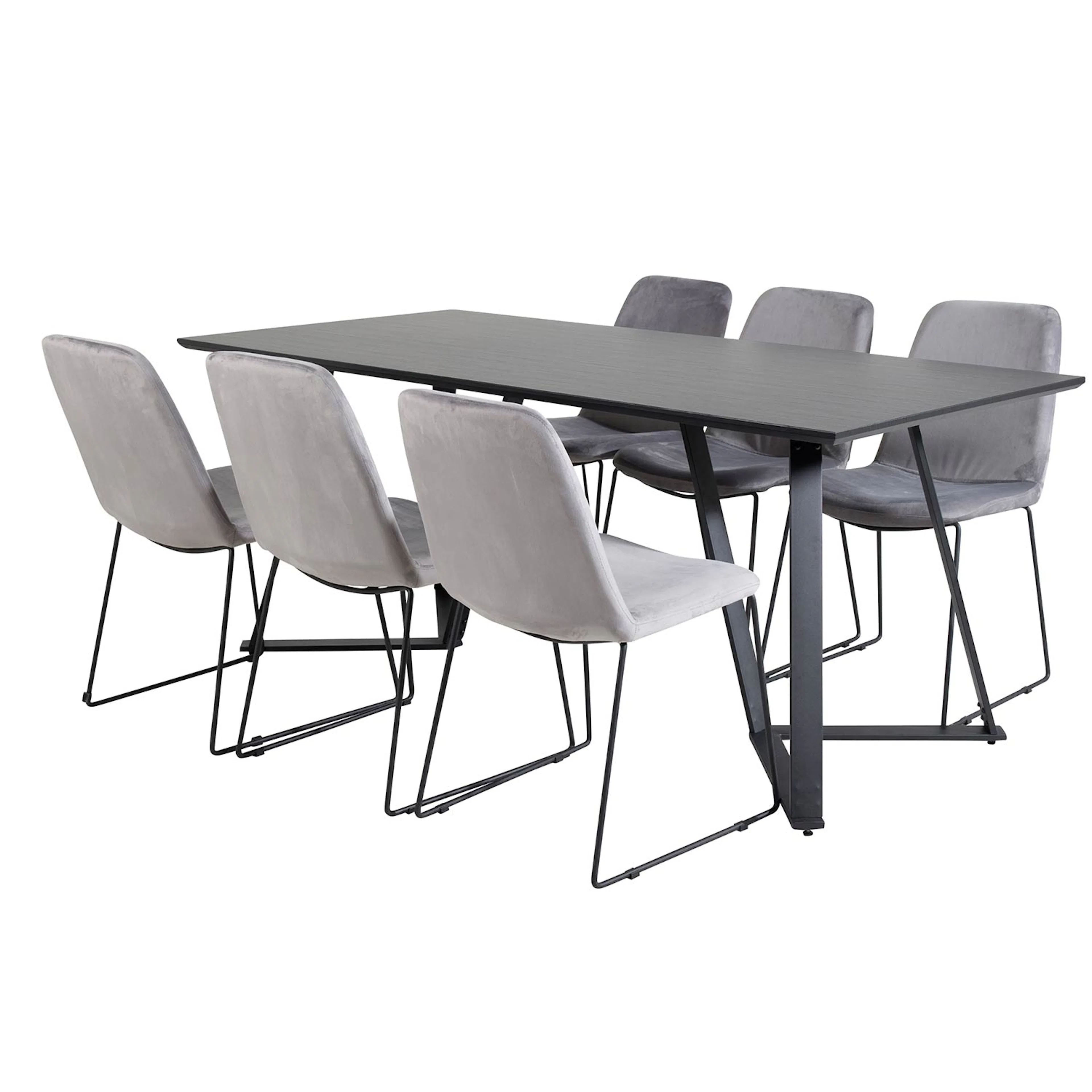 Matgrupp Venture Home Madde med 6 Muscot Stolar Sammet