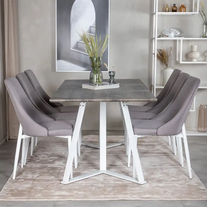 Matgrupp Venture Home Madde med 6 Laura Stolar Polyestertyg