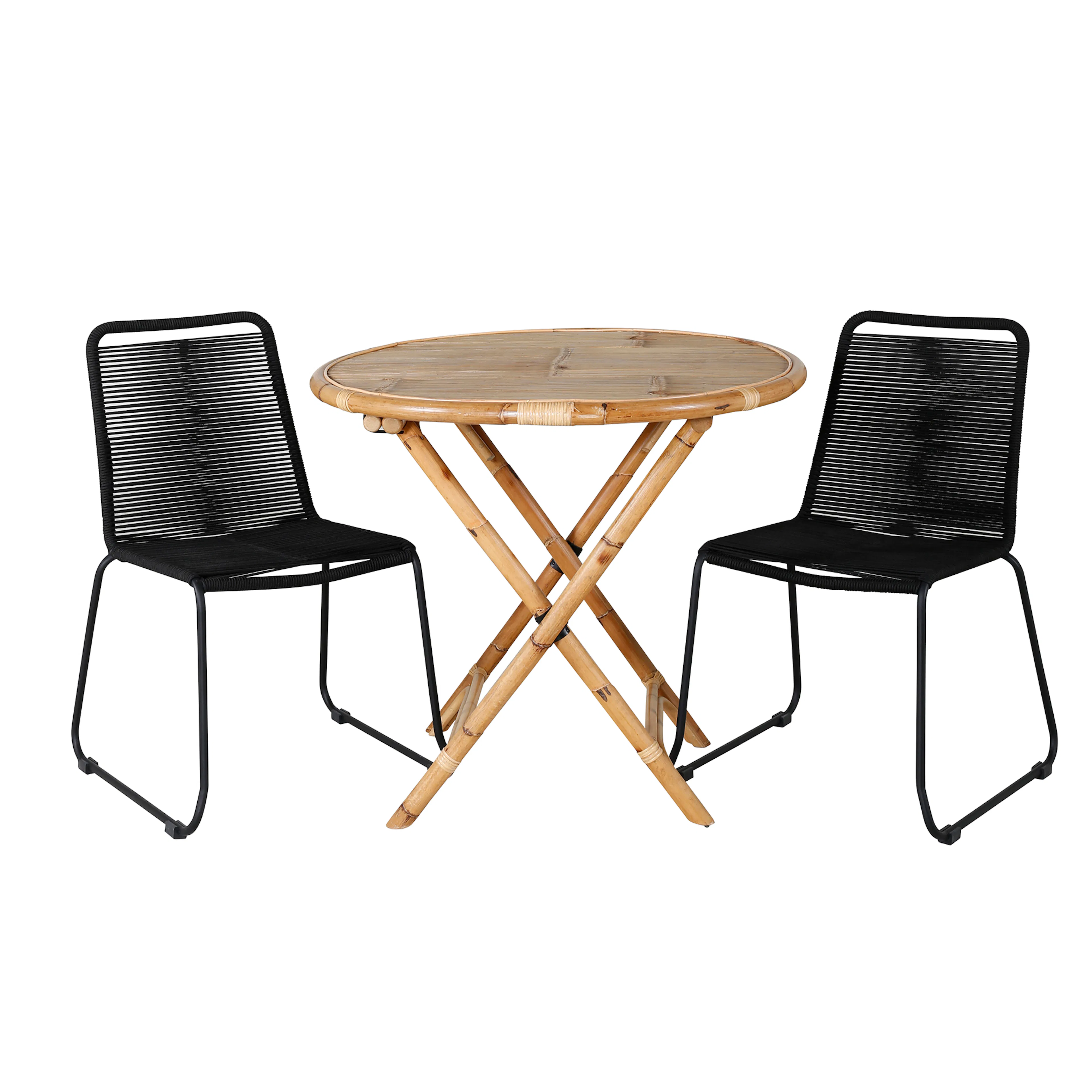 Cafégrupp Venture Home Cane med 2 Lindos Trädgårdsstolar Utomhus