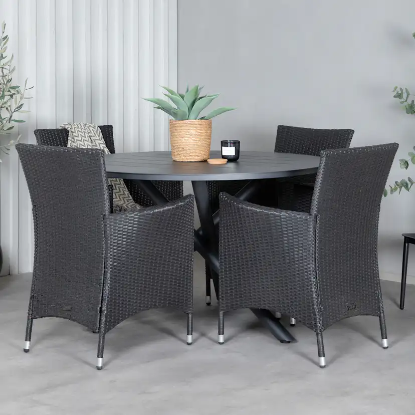 Matgrupp Venture Home Ande med 4 Kew Matstolar