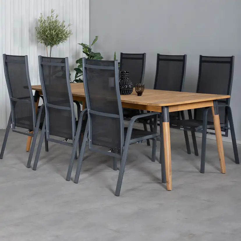 Matgrupp Utomhus Venture Home Julle med 6 Cubb Recliner Trädgårdsstolar