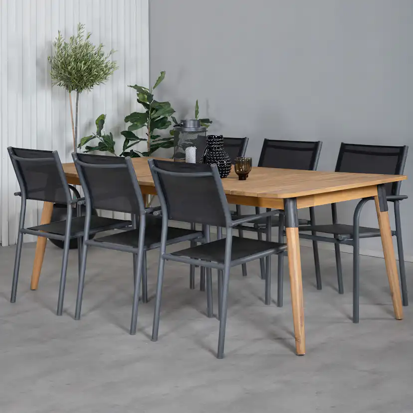 Matgrupp Utomhus Venture Home Julle med 6 Simba Trädgårdsstolar