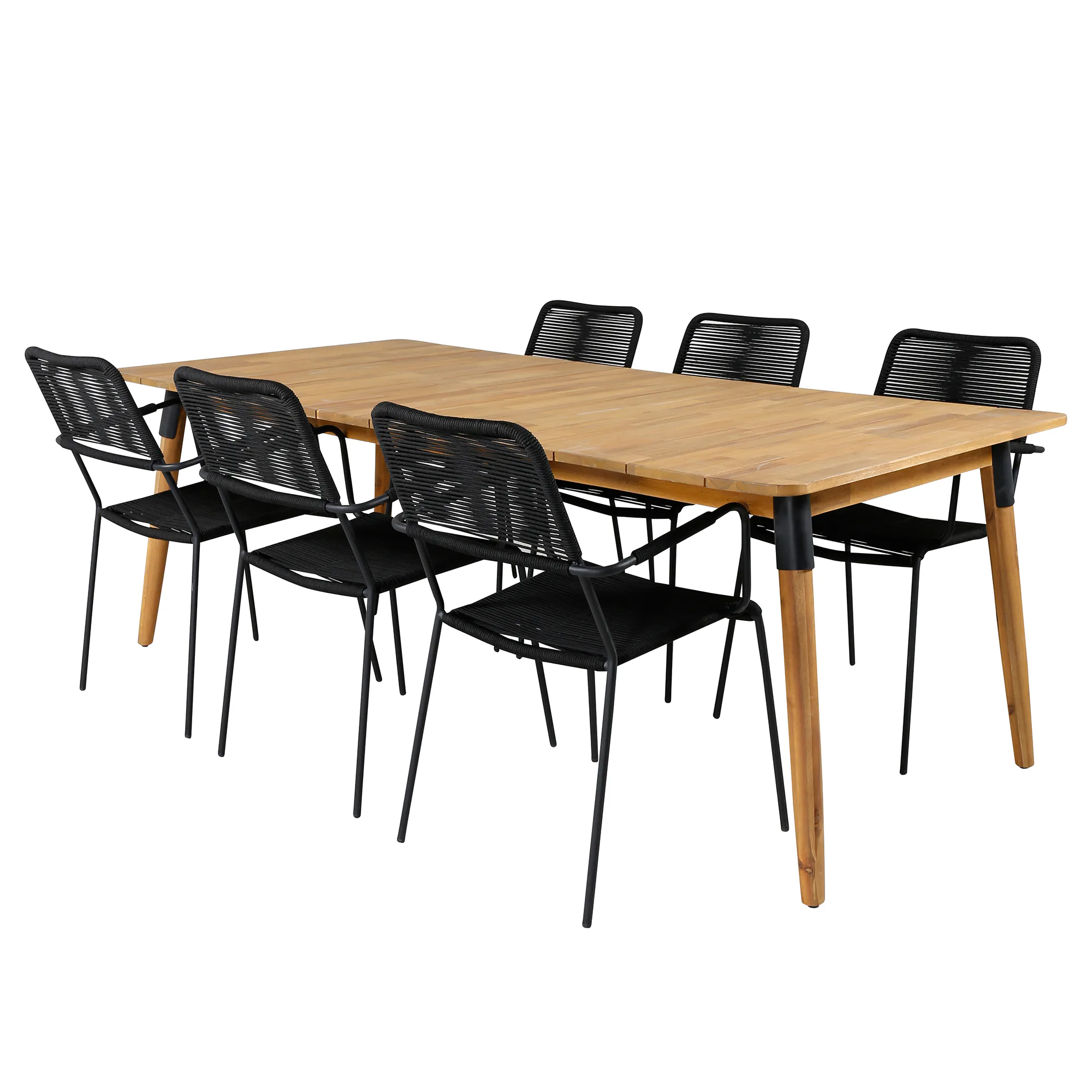 Matgrupp Venture Home Julle med 6 Minos Matstolar med Armstöd