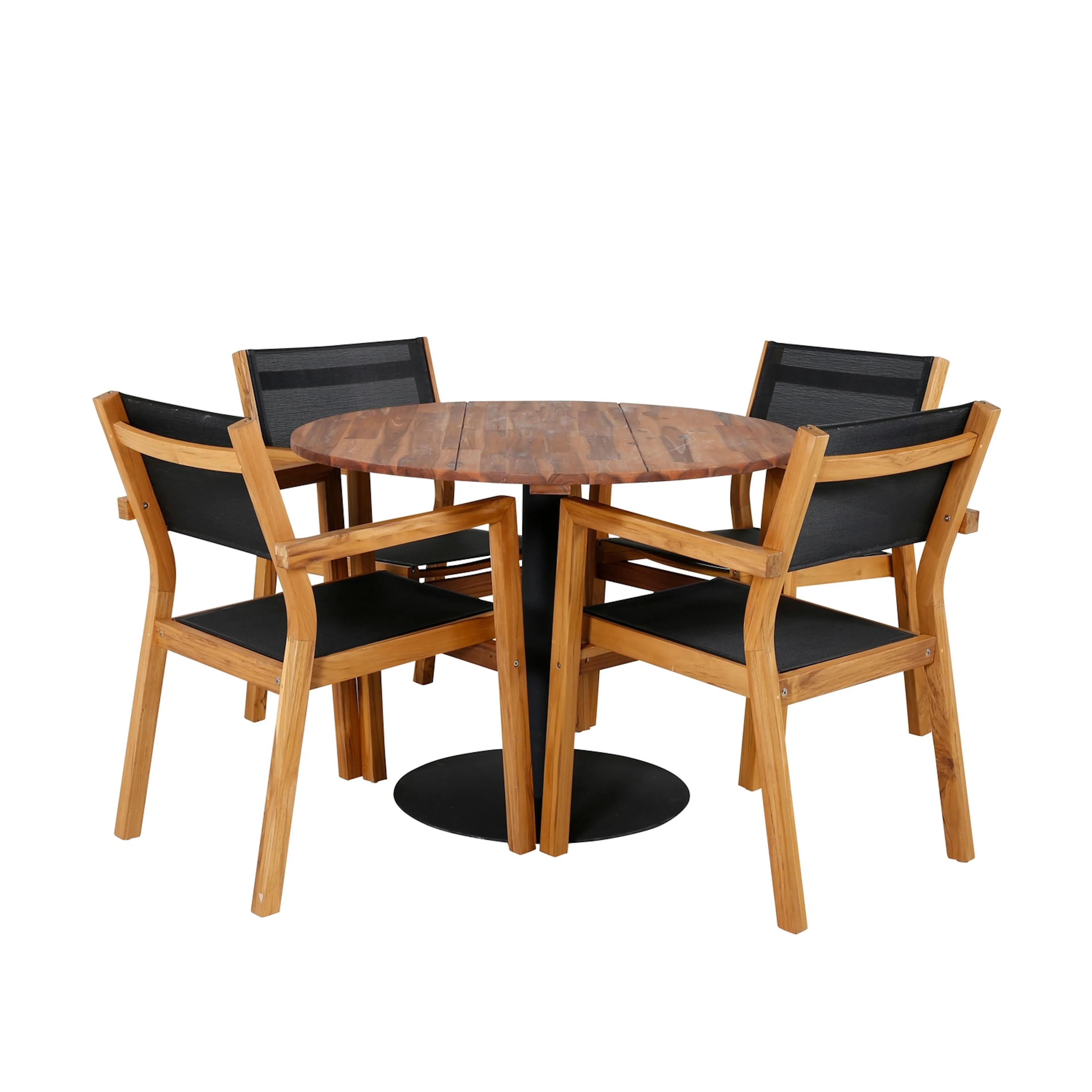 Matgrupp Venture Home Canne med 4 Vum Stapelbara Matstolar