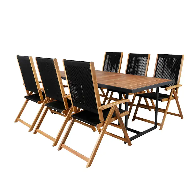 Matgrupp Venture Home King med 6 Lumi Vikbara Matstolar