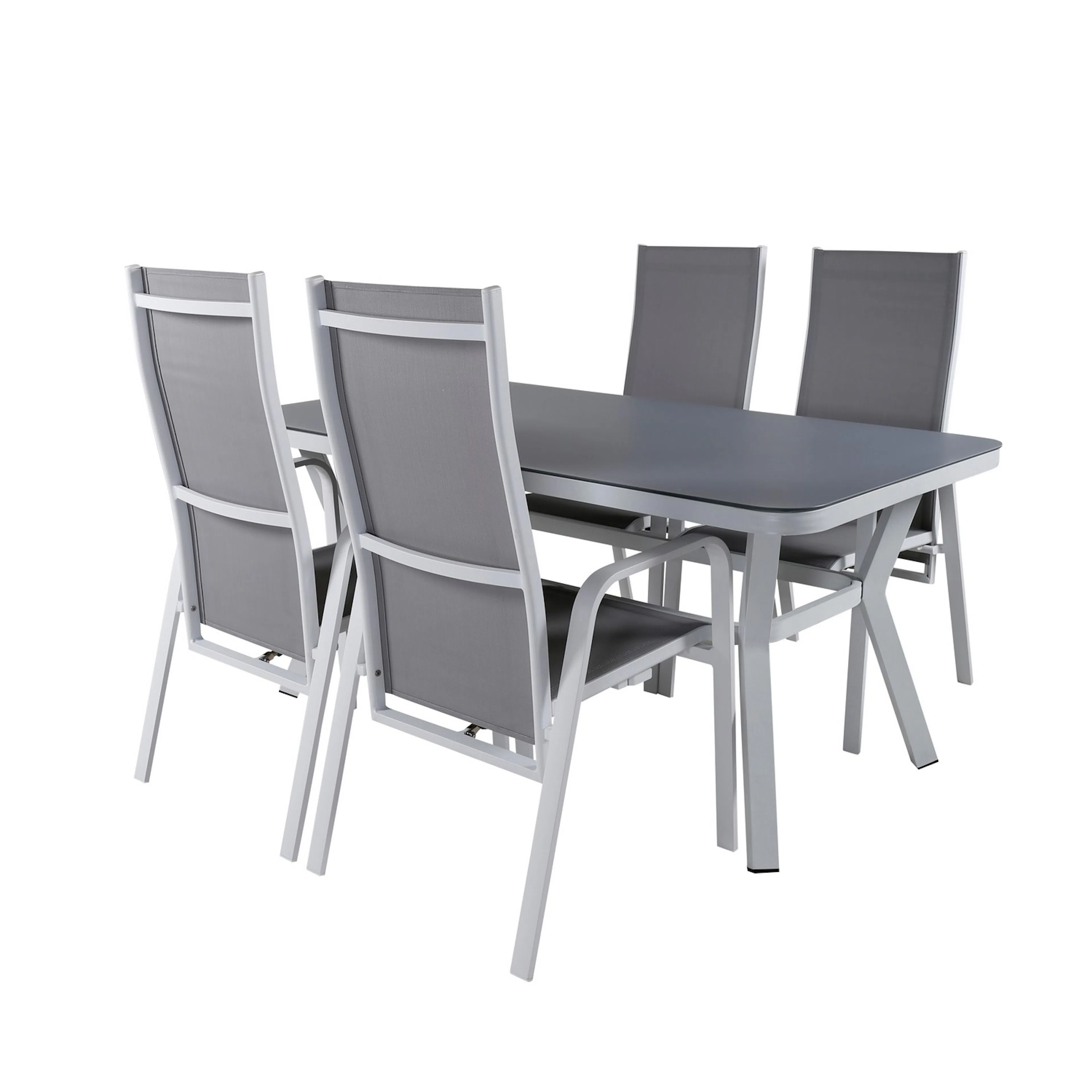 Matgrupp Utomhus Venture Home Vyn Vit med 4 Curz Trädgårdsstolar